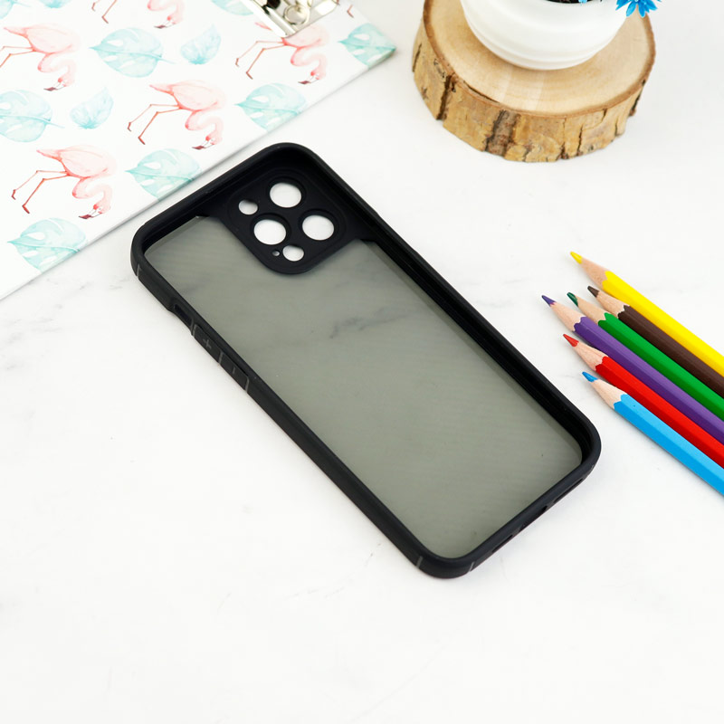 قاب اورجینال PC Carbon محافظ لنز دار iPhone 12 Pro Max مشکی