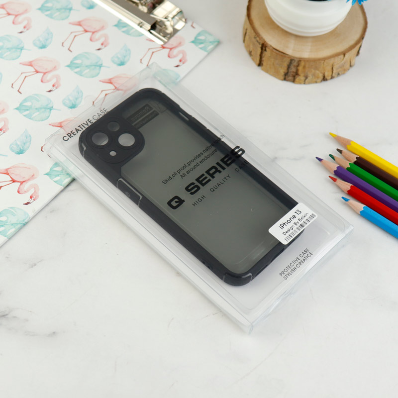 قاب اورجینال PC Carbon محافظ لنز دار iPhone 13 مشکی