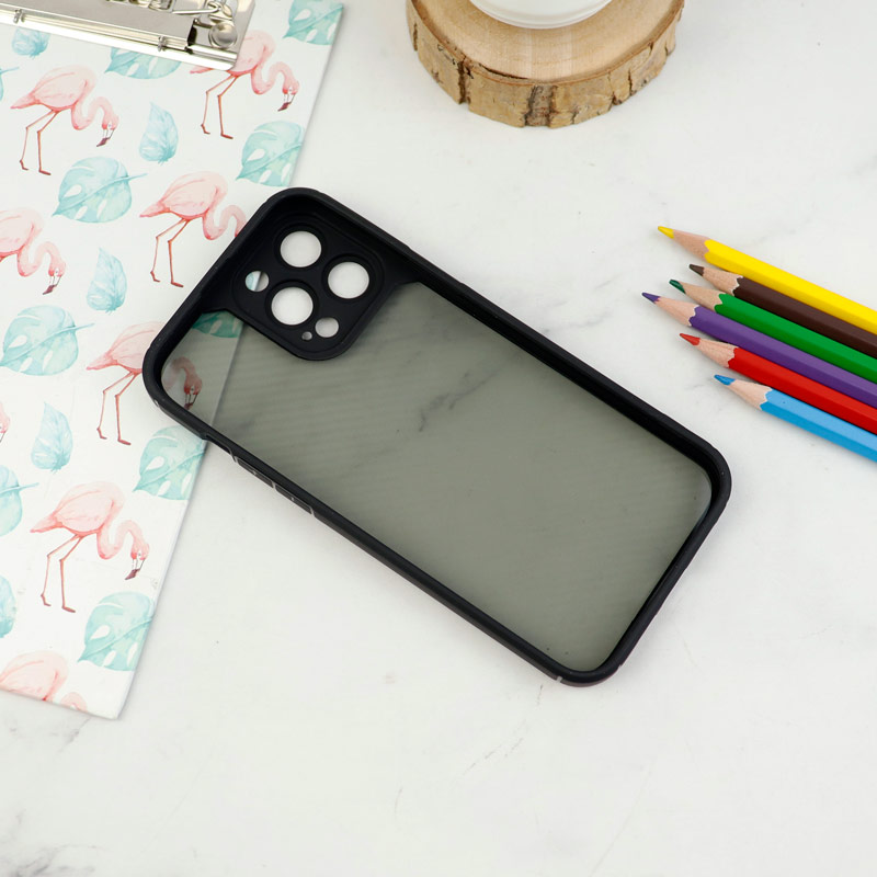 قاب اورجینال PC Carbon محافظ لنز دار iPhone 13 Pro Max مشکی