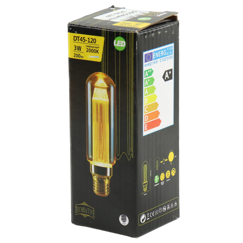 لامپ ادیسونی کوکتلی 3 وات دکوراتیو DT45-120 پایه E27