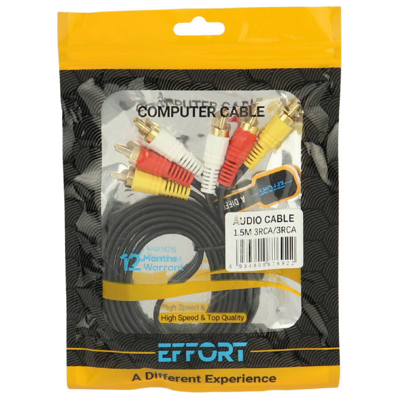 کابل 3 به 3 Effort AV RCA 1.5m