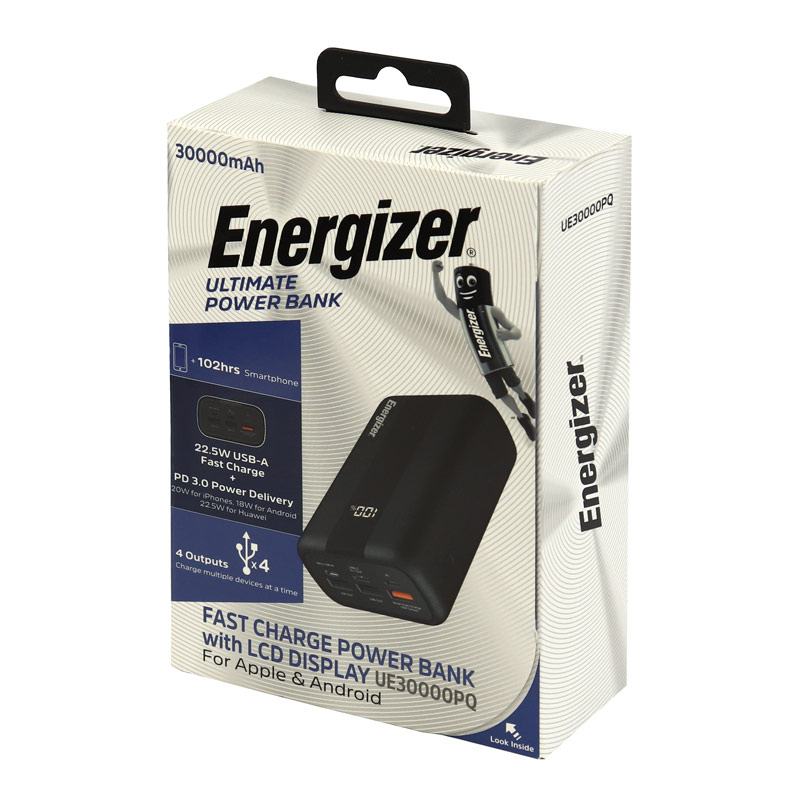 پاور بانک فست شارژ ۳۰۰۰۰ انرجایزر Energizer UE30000PQ 22.5W