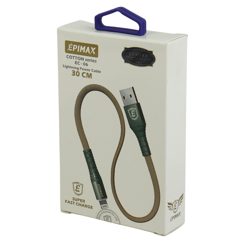 کابل کوتاه آیفونی فست شارژ Epimax EC-06 8A 30cm