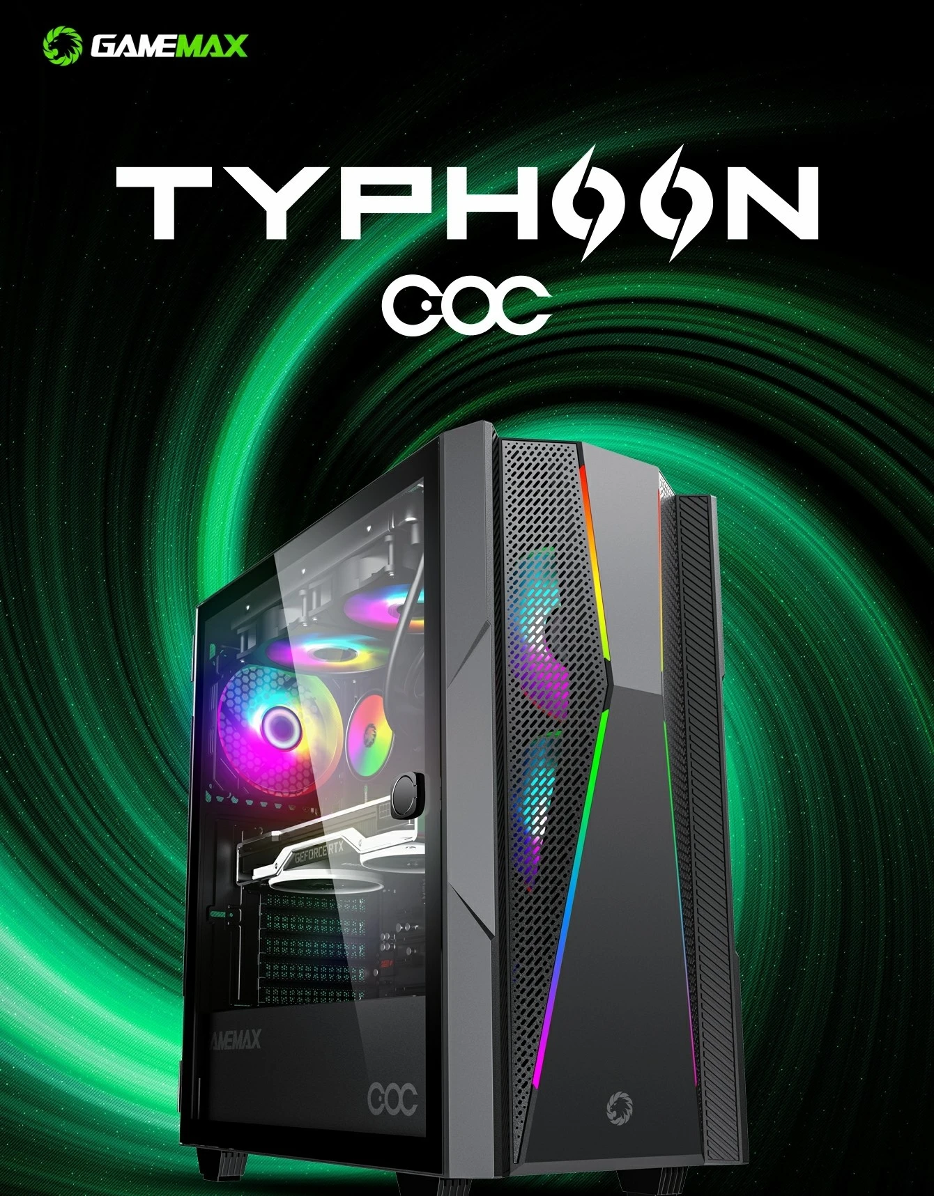 کیس کامپیوتر گیم مکس GameMax Typhoon COC ARGB