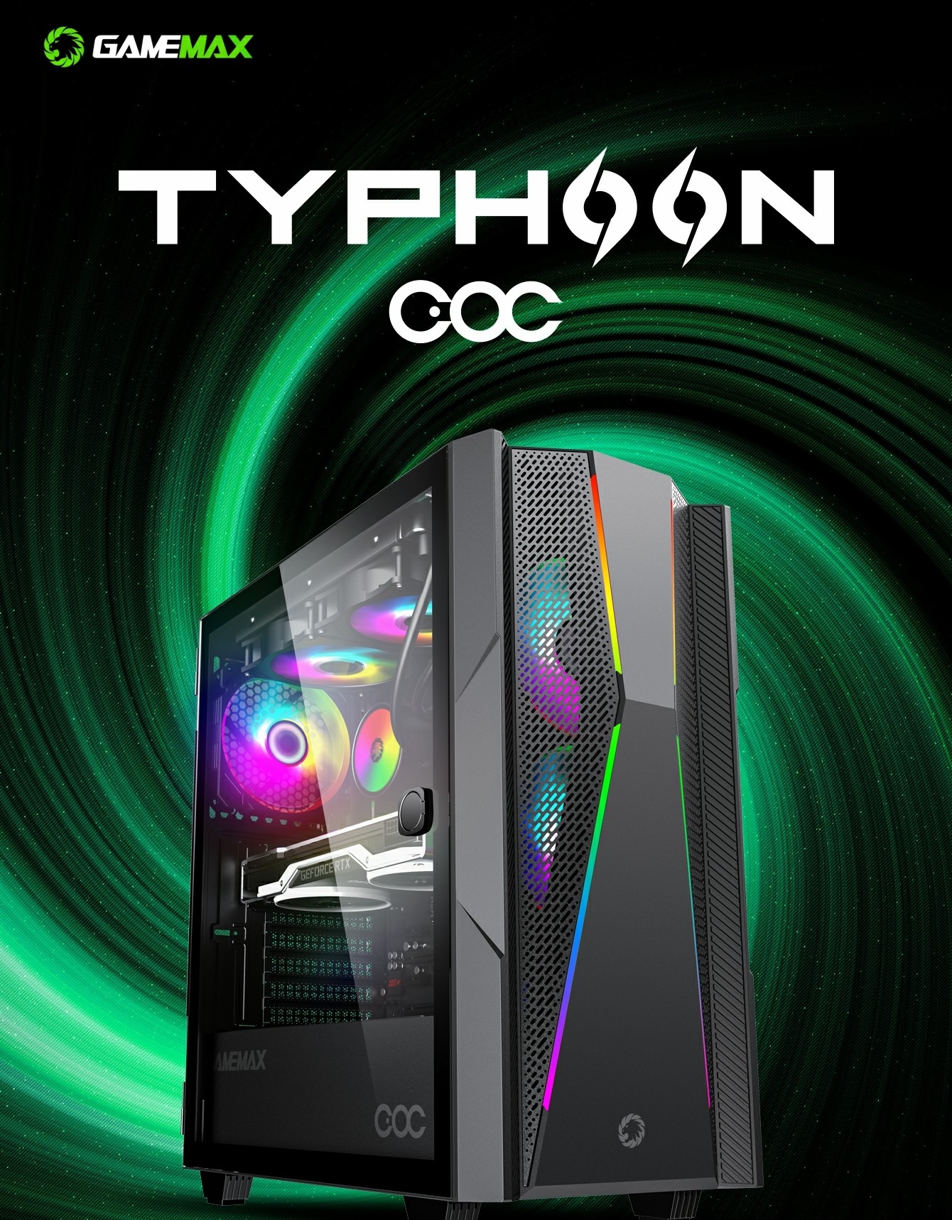 کیس کامپیوتر گیم مکس GameMax Typhoon COC ARGB