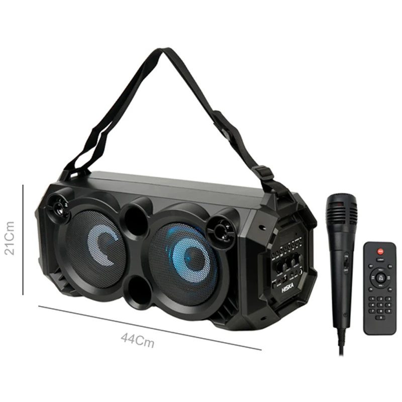 اسپیکر بلوتوثی رم و فلش خور Hiska B165 + میکروفون و ریموت کنترل