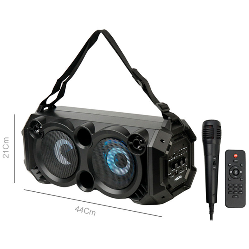 اسپیکر بلوتوثی رم و فلش خور Hiska B165 + میکروفون و ریموت کنترل