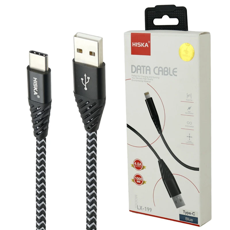 کابل تایپ سی فست شارژ 4 آمپر هیسکا LX-199 طول 1 متر