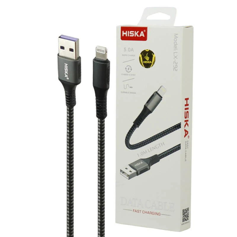 کابل لایتنینگ فست شارژ 5 آمپر هیسکا LX-292 طول 1 متر
