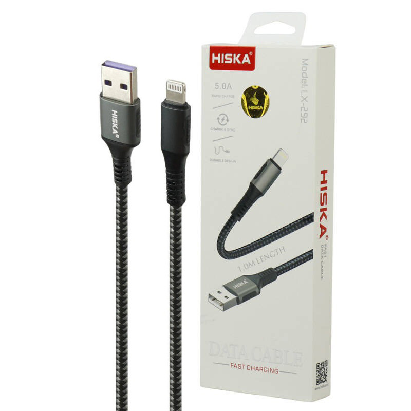 کابل آیفونی فست شارژ Hiska LX-292 5A 1m