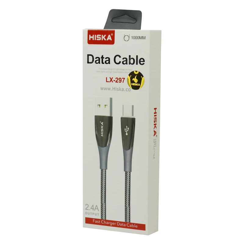 کابل لایتنینگ فست شارژ 2.4 آمپر هیسکا LX-297 طول 1 متر