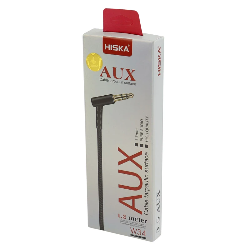 کابل AUX هیسکا W34 یکسر L طول 1.2 متر