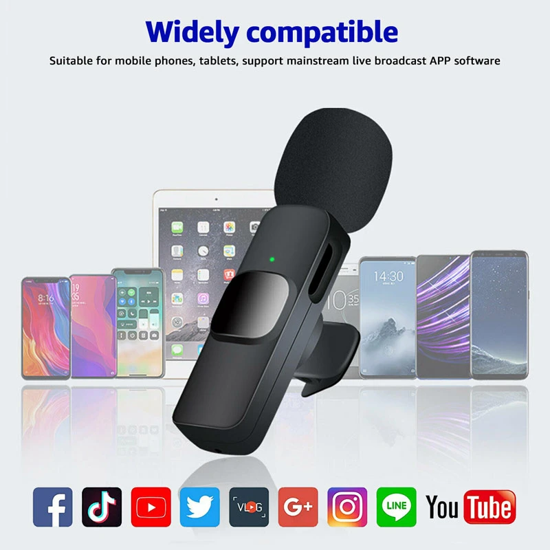 میکروفون یقه ای بی سیم K8 + تبدیل Type-C to Lightning