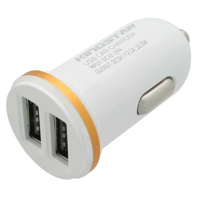 شارژر فندکی فست شارژ KingStar KC110i 2.1A 10.5W + کابل آیفونی