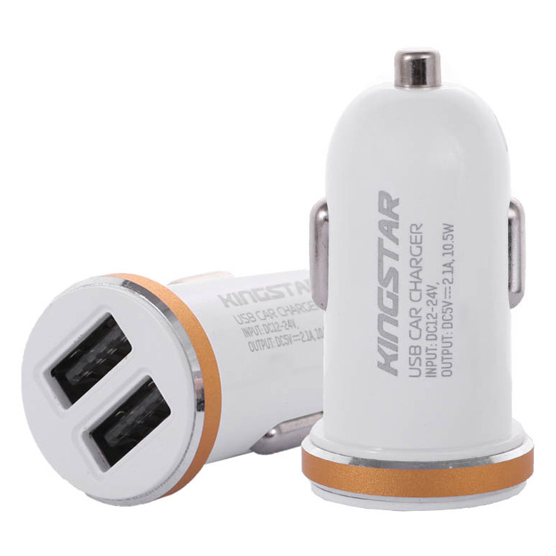 شارژر فندکی فست شارژ KingStar KC110i 2.1A 10.5W + کابل آیفونی