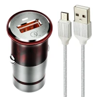 شارژر فندکی فست شارژ Ldnio C304Q 3A QC3.0 18W + کابل میکرو یو اس بی