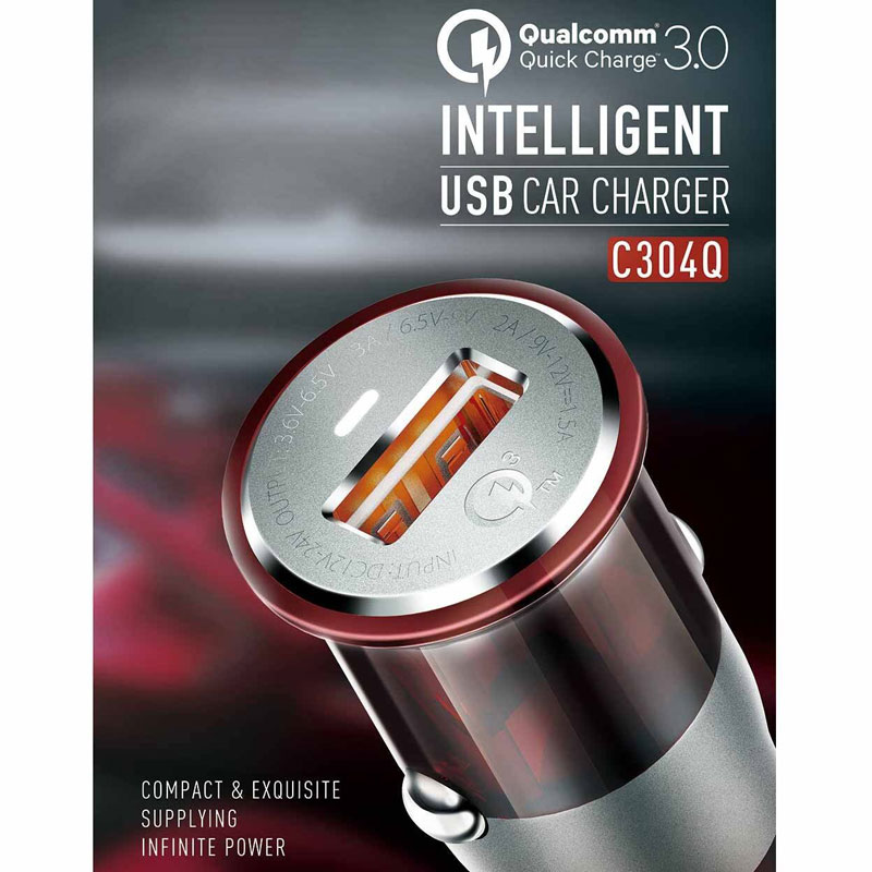 شارژر فندکی فست شارژ Ldnio C304Q 3A QC3.0 18W + کابل میکرو یو اس بی
