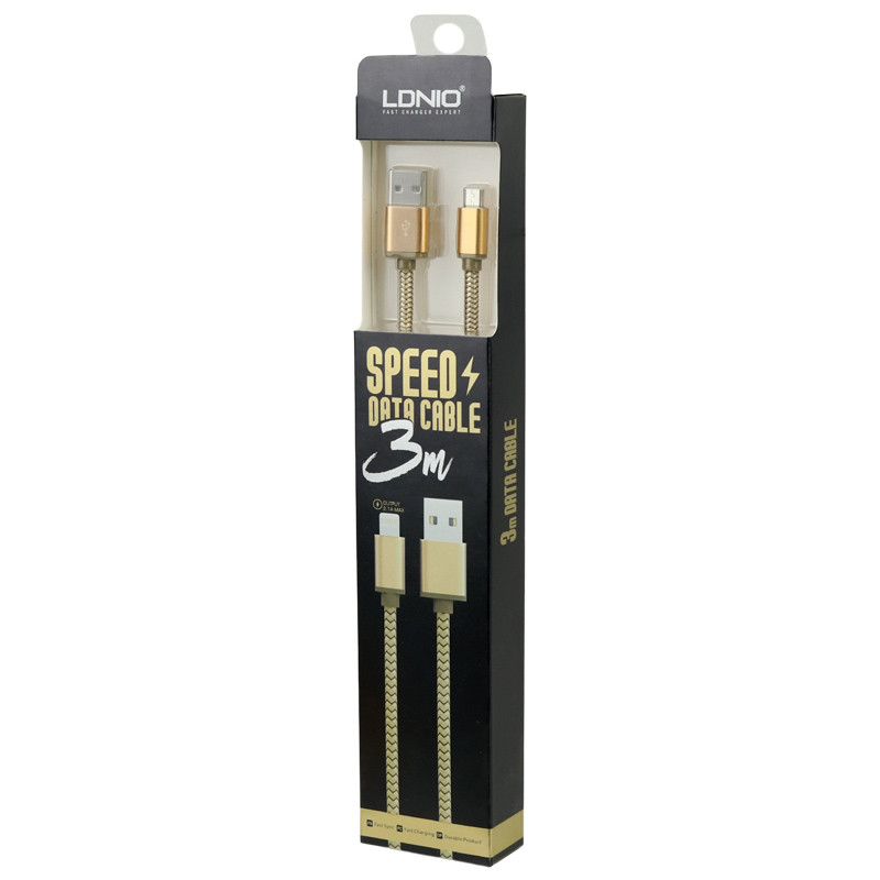 کابل میکرو یو اس بی فست شارژ Ldnio LS31 2.1A 3m