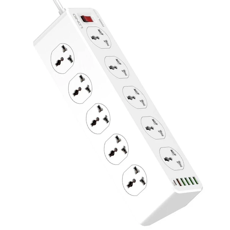 چند راهی 10 خانه الدینیو SC10610 با کابل 2 متری + شارژر USB و Type-C