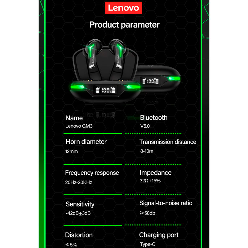 هندزفری بلوتوثی گیمینگ لنوو Think Plus Live Pods GM3