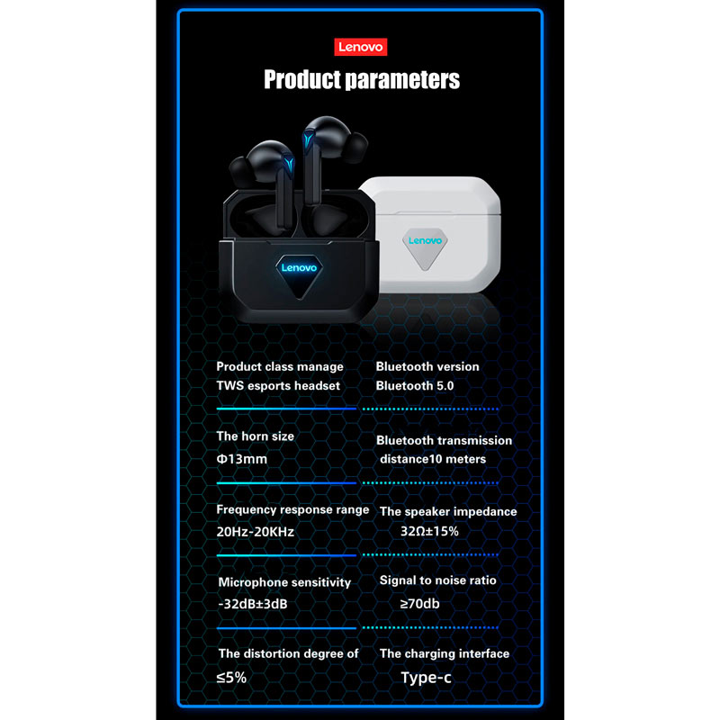 هندزفری بلوتوثی گیمینگ لنوو Think Plus Live Pods GM6