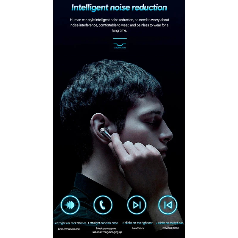 هندزفری بلوتوثی گیمینگ لنوو Think Plus Live Pods XG02