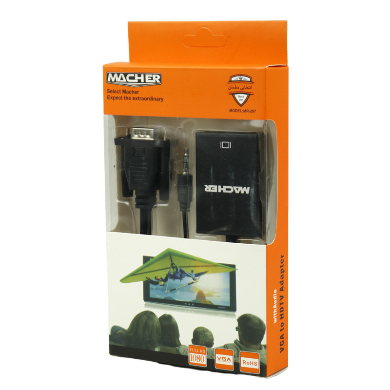 تبدیل Macher MR-207 VGA To HDMI + کابل پاور