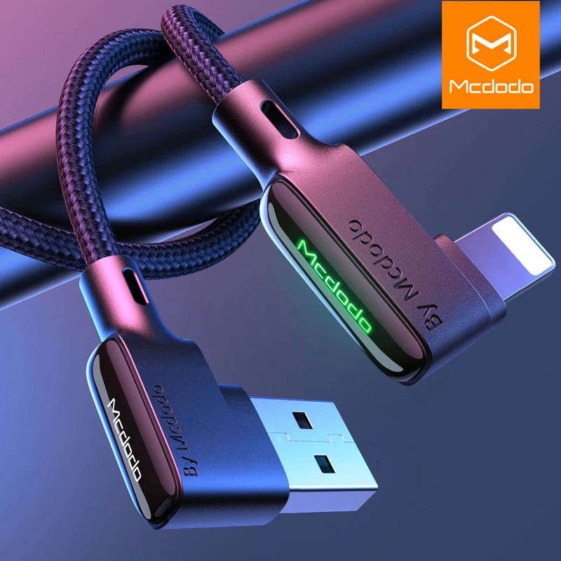 کابل لایتنینگ فست شارژ 3 آمپر مک دودو CA-7510 دو سر L طول 1.2 متر