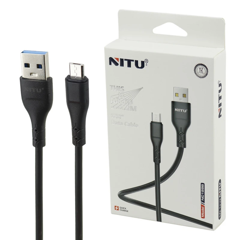 کابل میکرو یو اس بی فست شارژ نیتو NC128 طول 1.2 متر