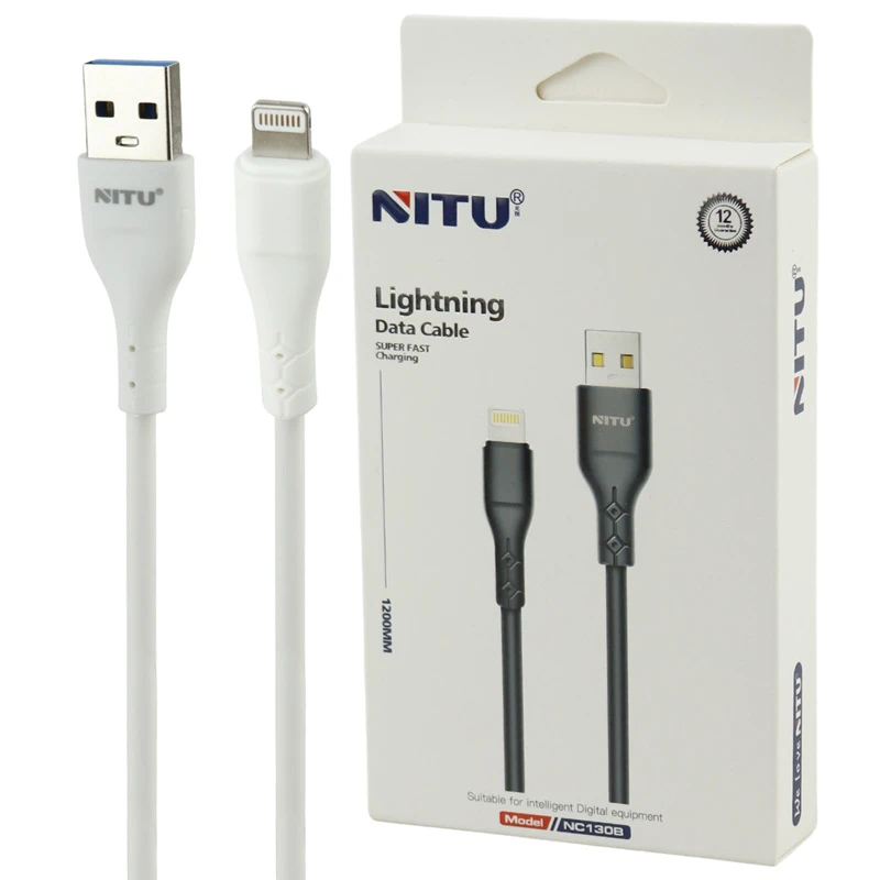کابل لایتنینگ فست شارژ 2.4 آمپر نیتو NC130 طول 1.2 متر