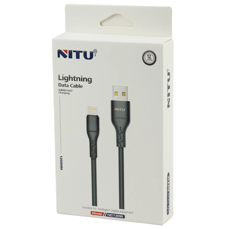 کابل لایتنینگ فست شارژ 2.4 آمپر نیتو NC130 طول 1.2 متر
