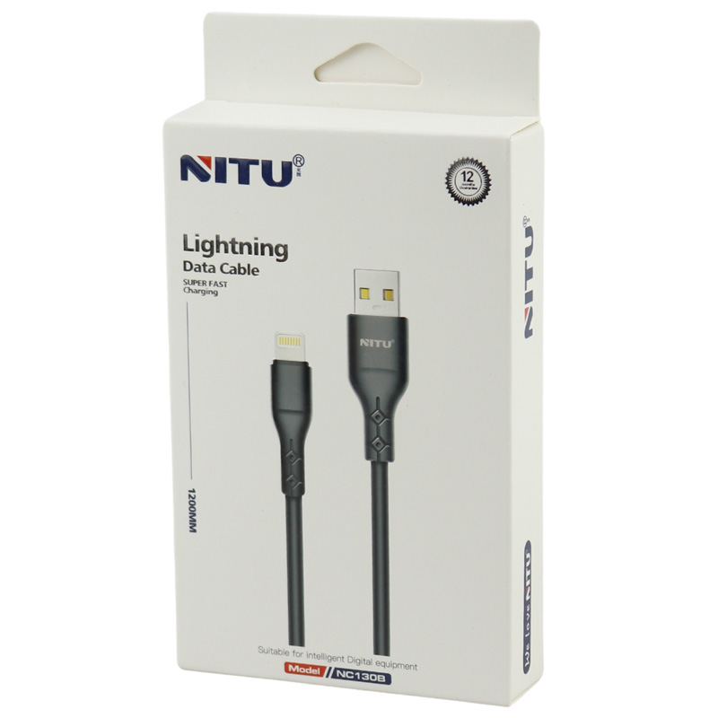 کابل آیفونی فست شارژ Nitu NC130 2.4A 1.2m