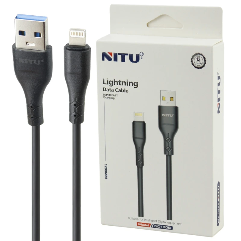 کابل لایتنینگ فست شارژ 2.4 آمپر نیتو NC130 طول 1.2 متر