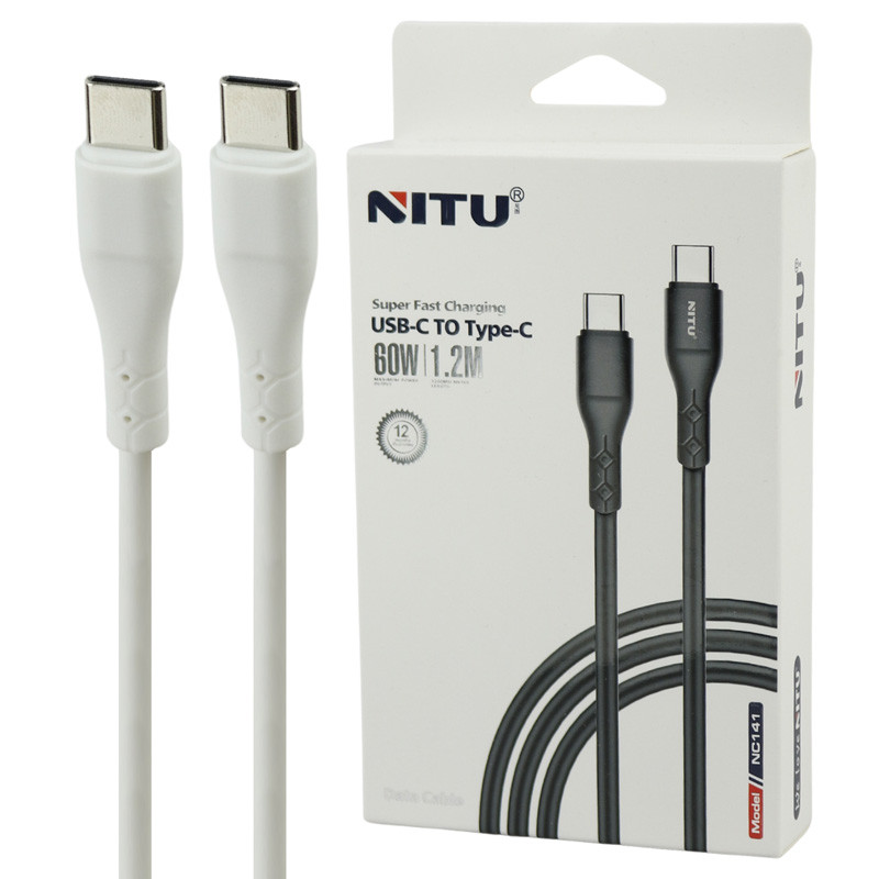 کابل تبدیل فست شارژ Nitu NC141 Type-C to Type-C 60W 1.2m
