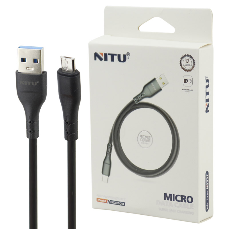 کابل کوتاه میکرو یو اس بی فست شارژ Nitu NC250 25cm