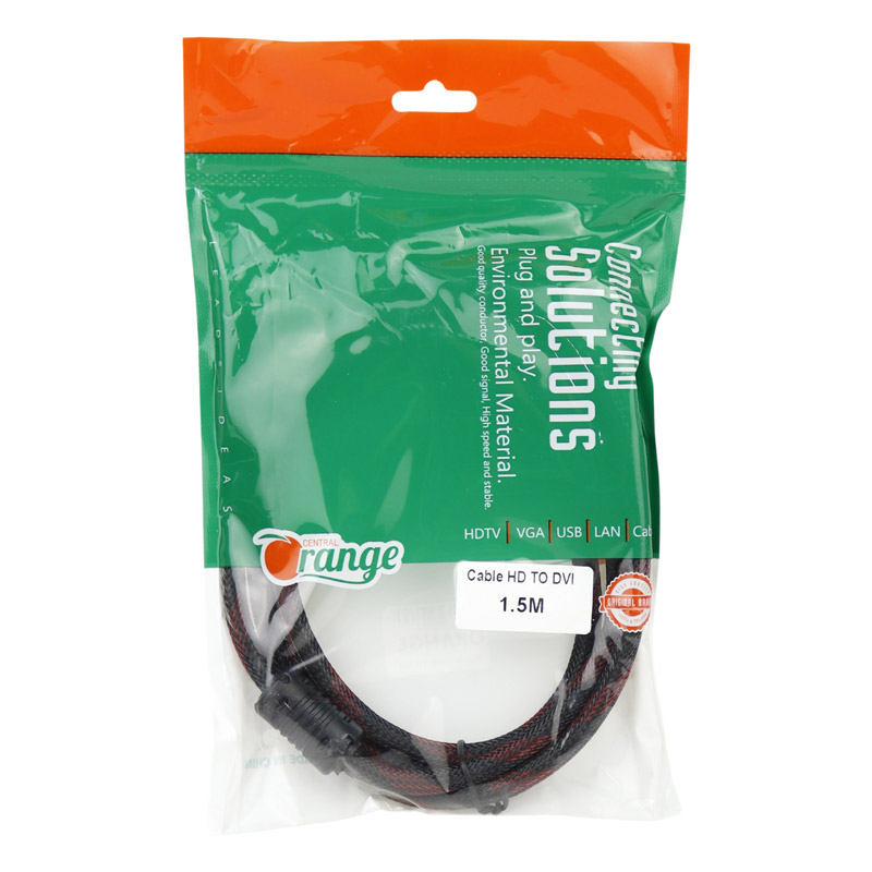 کابل Orange HDMI to DVI 1.5m پوست ماری