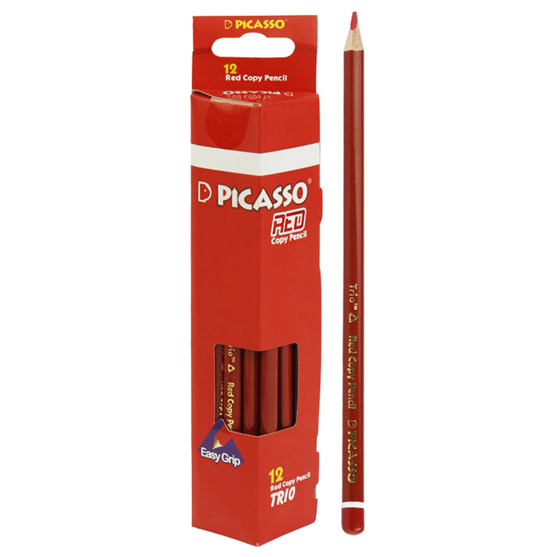 مداد قرمز Picasso Easy Grip بسته ۱۲ عددی