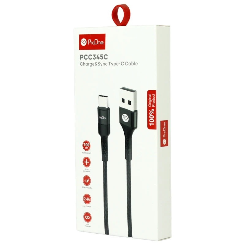 کابل تایپ سی فست شارژ 2.4 آمپر پرووان PCC345C طول 1 متر