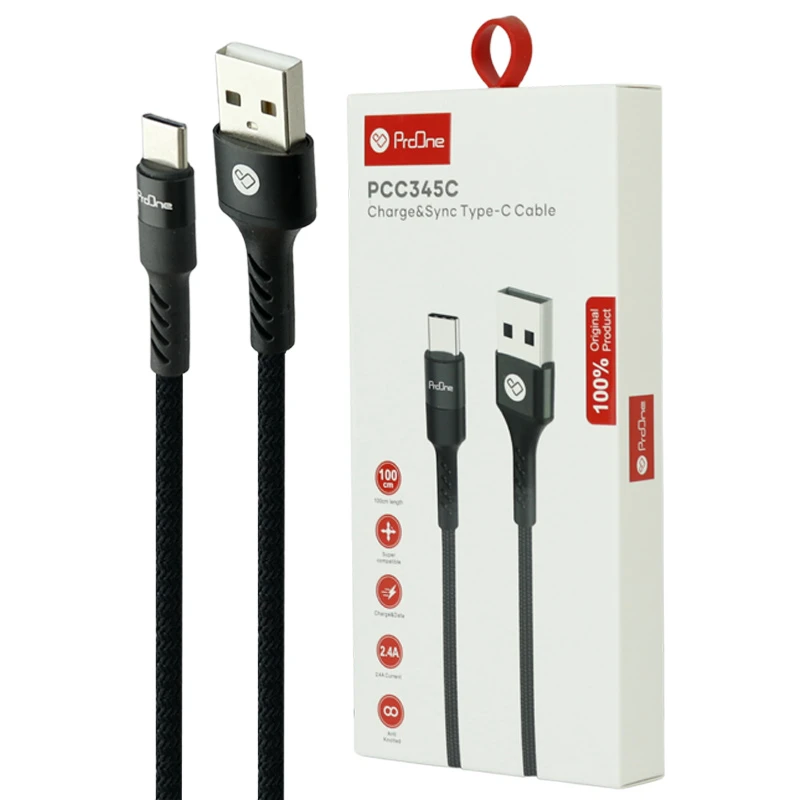 کابل تایپ سی فست شارژ 2.4 آمپر پرووان PCC345C طول 1 متر