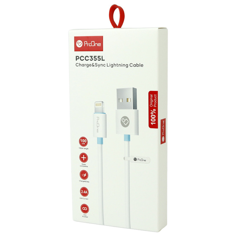 کابل آیفونی فست شارژ ProOne PCC355L 2.4A 1m
