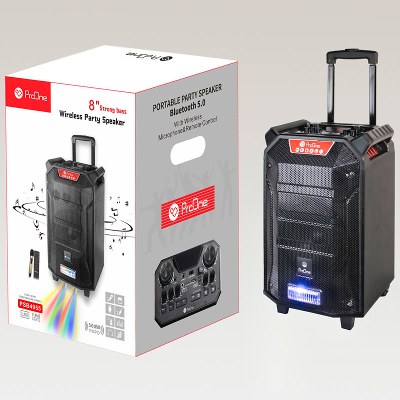 اسپیکر چمدانی بلوتوثی رم و فلش خور ProOne PSB4955 + میکروفون و ریموت کنترل
