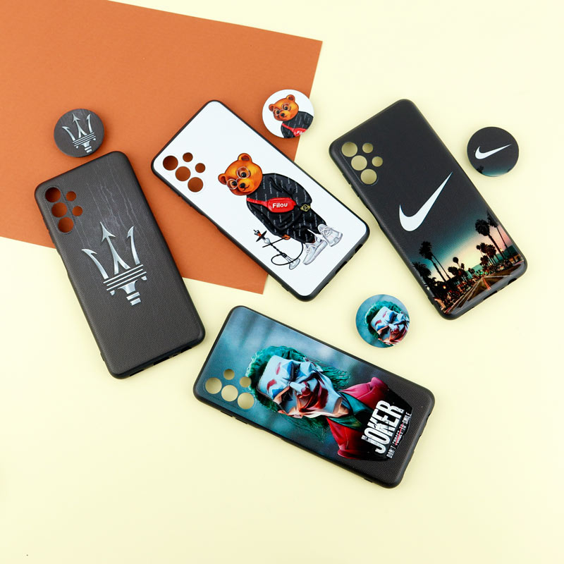 قاب فانتزی طرحدار پسرانه محافظ لنزدار + پاپ سوکت Samsung Galaxy A13 4G سری R