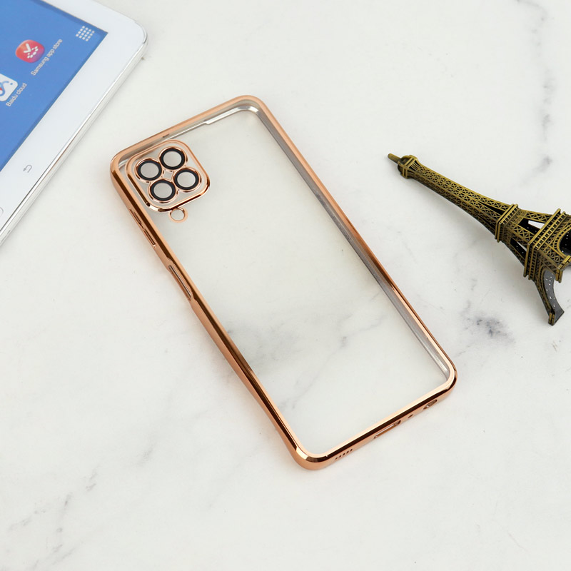 قاب شفاف دور رنگی محافظ لنزدار Samsung Galaxy A22 4G