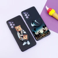 قاب فانتزی طرحدار پسرانه محافظ لنزدار + پاپ سوکت Samsung Galaxy A73 سری R