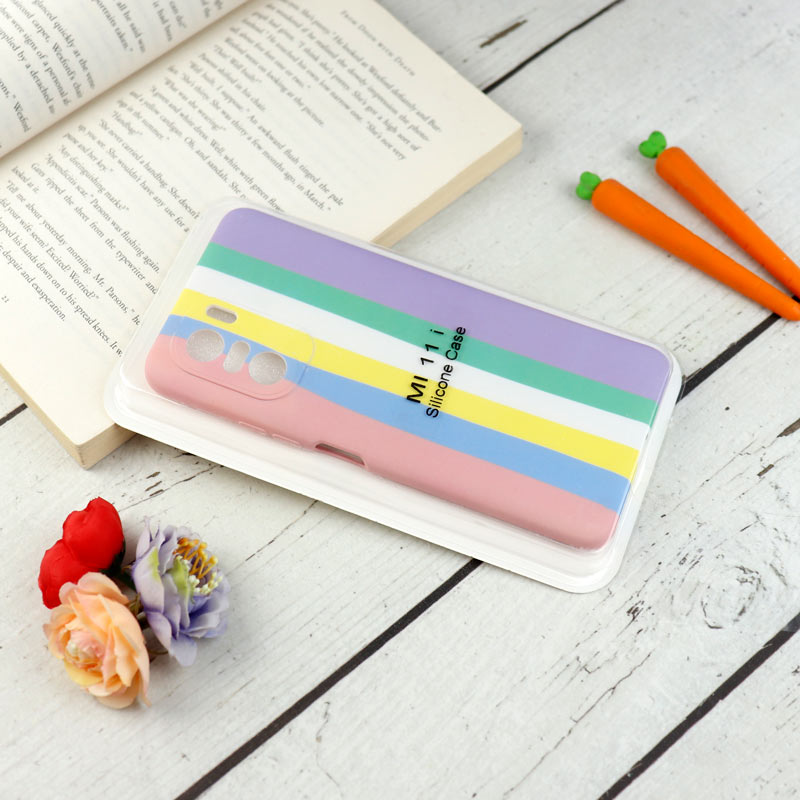 قاب محافظ لنزدار سیلیکونی رنگین کمانی Highcopy شیائومی Mi 11i