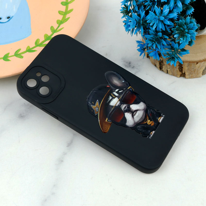 قاب سیلیکونی طرحدار محافظ لنزدار iPhone 11