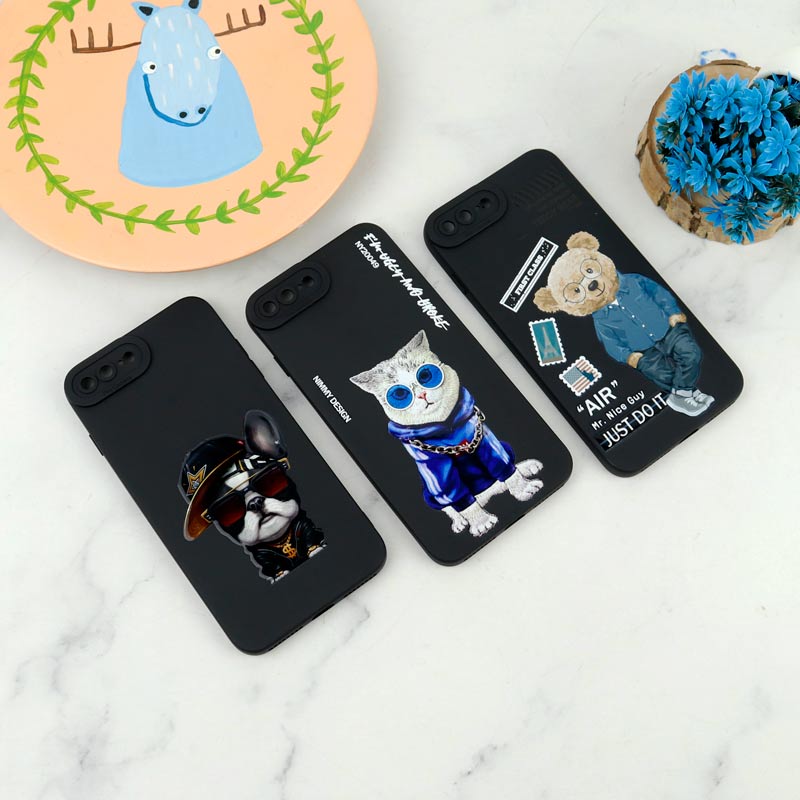 قاب سیلیکونی طرحدار محافظ لنزدار iPhone 7 Plus / 8 Plus