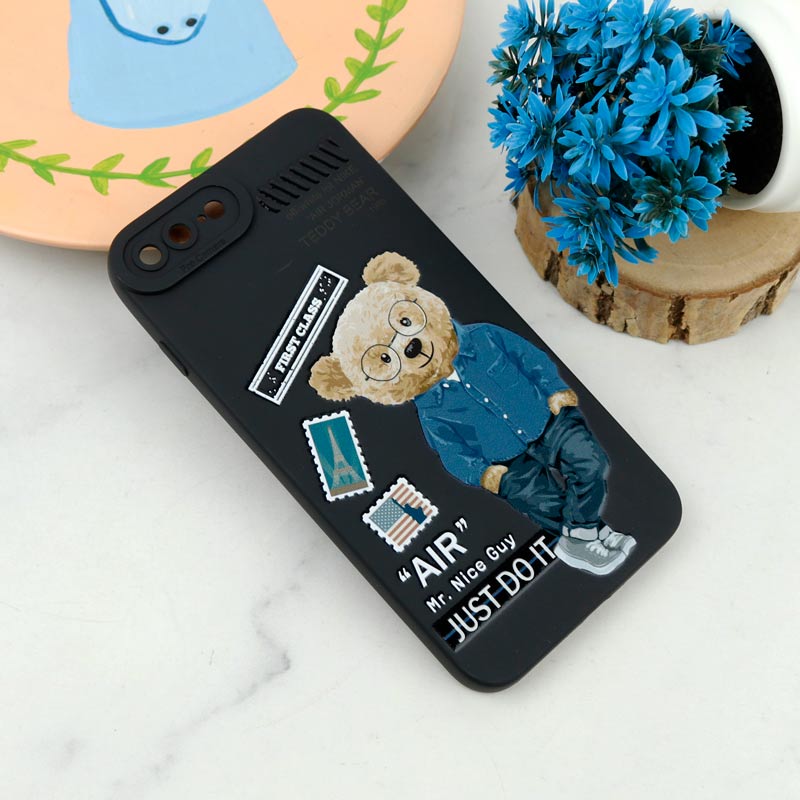 قاب سیلیکونی طرحدار محافظ لنزدار iPhone 7 Plus / 8 Plus