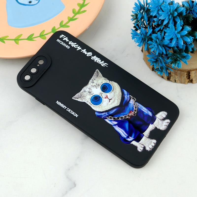 قاب سیلیکونی طرحدار محافظ لنزدار iPhone 7 Plus / 8 Plus