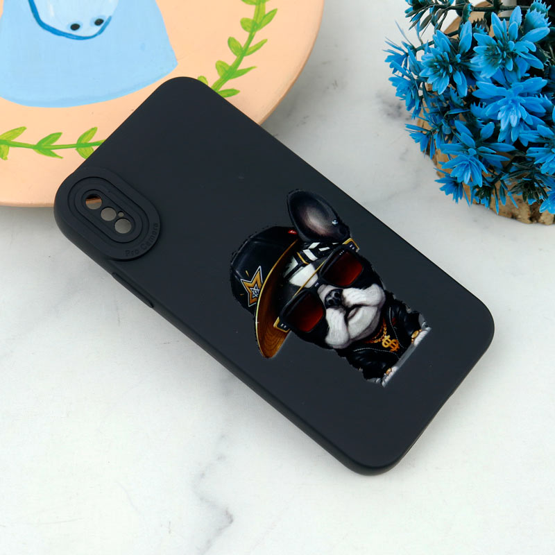 قاب سیلیکونی طرحدار محافظ لنزدار iPhone X/XS